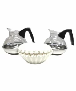 BUNN® 2 Bunn Easy Pour Pots (Black) & 100 12-Cup Filters