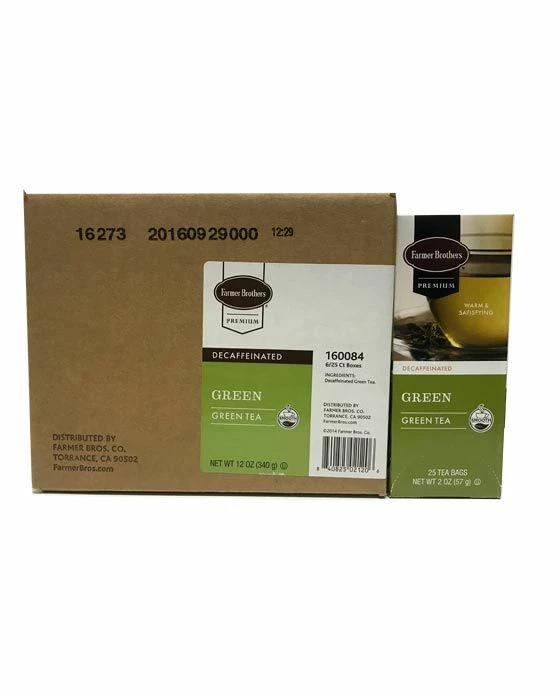 Farmer Brothers Premium: Decaf Green Tea, 6/25 Ct Tea Boxes 3 Farmer Brothers Premium: Decaf Green Tea, 6/25 Ct Tea Boxes