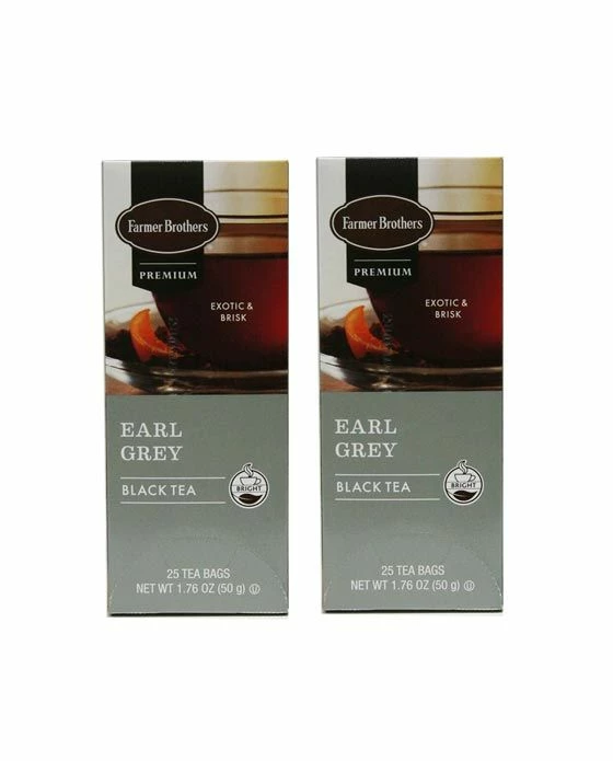 Farmer Brothers Premium: Earl Grey Hot Tea, 2/25 Ct Tea Boxes 3 Farmer Brothers Premium: Earl Grey Hot Tea, 2/25 Ct Tea Boxes