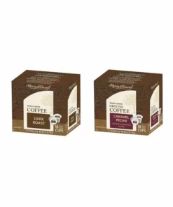 Harry & David Coffee Combo, Dark Roast, Caramel Pecan 2/18 Ct Boxes