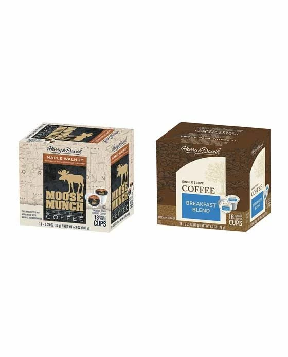 Harry & David Coffee Combo, Maple Walnut, Breakfast Blend 2/18 Ct Boxes 3 Harry & David Coffee Combo, Maple Walnut, Breakfast Blend 2/18 Ct Boxes
