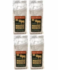 Moose Munch Coffee By Harry & David, Maple Walnut Ground Gourmet Coffee 4 Bags