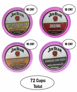 Jim Beam Coffee Single Serve Cups, Assorted Flavors,18 Cups Each