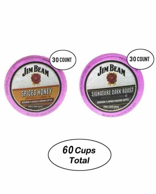 Jim Beam Dark Roast Bourbon 30 Cups &Spiced HoneySingle Serve 30 Cups -coffee Sales Shop Jim Beam Dark Roast Bourbon 30 cups Spiced Honey 30 cups 2nd