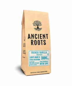 Ancient Roots French Vanilla Flavored Mushroom Coffee - French Vanilla Coffee By Corim Premium Blends (12 Ounces)