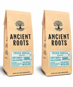 Ancient Roots French Vanilla Flavored Mushroom Coffee By Corim Premium Blends 2/12 Oz Bags