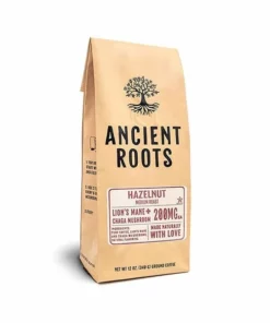Ancient Roots Hazelnut Medium Roast Flavored Mushroom Ground CoffeeBy Corim Premium Blends (12 Ounces)