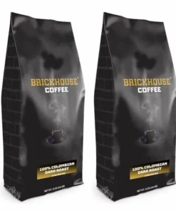 Brickhouse Ground Coffee, BRICKHOUSE Blend: 100% Colombian Dark Roast, 2/12 Oz Bags