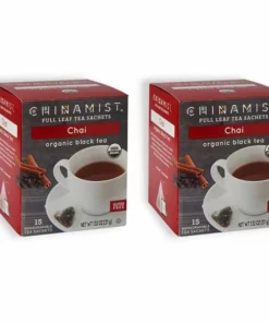China Mist - Chai Organic Black Full Leaf Tea Sachet, 2 Boxes 15 Count Each