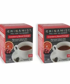 China Mist - Cranberry Blood Orange Organic Black Full Leaf Tea Sachet, 2 Boxes 15 Count Each