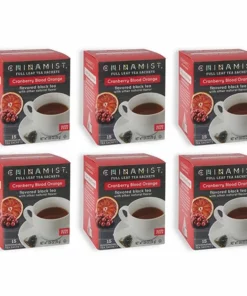 China Mist - Cranberry Blood Orange Organic Black Full Leaf Tea Sachet, 6 Boxes 15 Count Each