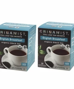 China Mist - English Breakfast Organic Black Full Leaf Tea Sachet, 2 Boxes 15 Count Each - Biodegradable And Individually Wrapped