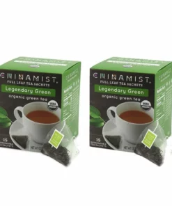 China Mist - Legendary Green Organic Black Full Leaf Tea Sachet, 2 Boxes 15 Count - Biodegradable And Individually Wrapped