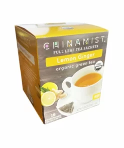 China Mist - Lemon Ginger Organic Green Tea Sachet, 15 Count