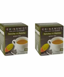 China Mist Sencha With Matcha Green Tea Sachets, 2 Boxes 15 Count Each - Biodegradable And Individually Wrapped