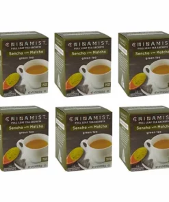 China Mist Sencha With Matcha Organic Green Full Leaf Tea Sachet, 6 Boxes 15 Count Each