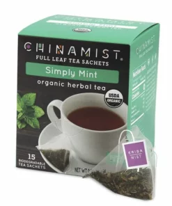 China Mist - Simply Mint Herbal Full Leaf Tea Sachet, 15 Count Box