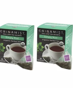 China Mist - Simply Mint Herbal Full Leaf Tea Sachet, 2 Boxes 15 Count Each