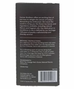 Farmer Brothers Premium Orange Spice Hot Tea, 6/25 Ct Tea Boxes -coffee Sales Shop fboraangespiceteap1 2
