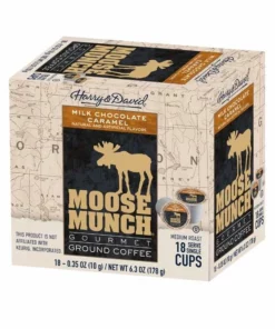 Harry & David Milk Chocolate Caramel Moose Munch Single-Serve Coffee 4/18 Count -coffee Sales Shop harry david milk chocolate caramel moose munch single serve coffee 4 box 72 ct