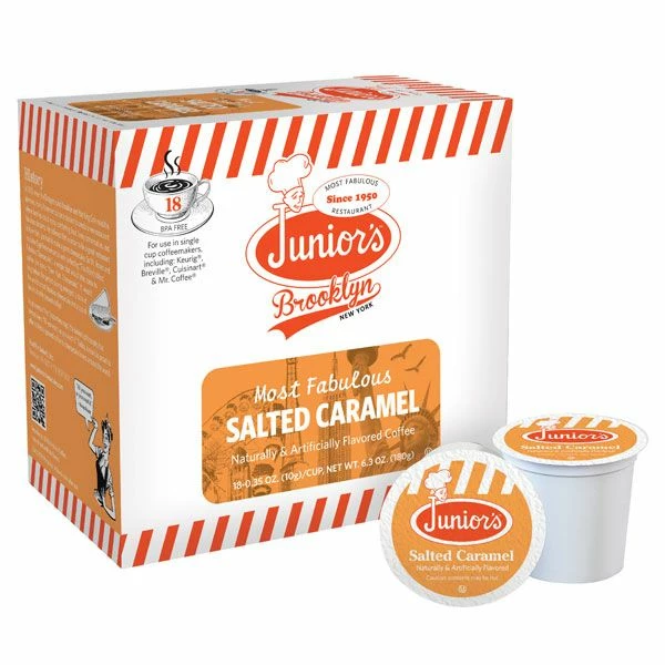 Junior's Most Fabulous Salted Caramel, Medium Roast Single Single Serve 18 Ct 3 Junior's Most Fabulous Salted Caramel, Medium Roast Single Single Serve 18 Ct