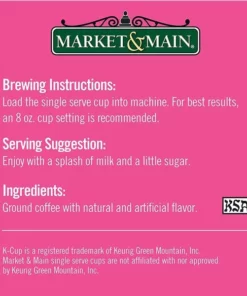 Market & Main Coconut Macaroon Single Serve Coffee Cups, 6 Boxes (72 Cups) -coffee Sales Shop market main onecup coconut macaroon compatible with keurig k cup brewers 12 count5 1