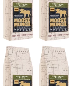 Harry & David Northwest Blend Moose Munch Ground Coffee - 4 Bags (12 Oz Each)