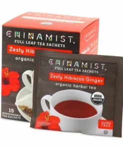 China Mist - Zesty Hibiscus Ginger Organic Black Full Leaf Tea Sachet, 6 Boxes 15 Count Each -coffee Sales Shop zestyhibiscusginger teasachets box 730x616 1 1 1
